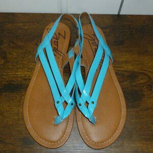 Zodiac Bright Neon Blue T Strappy Sling Back Sandals